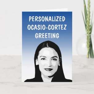 Carte de vœux personnalisée AOC / Ocasio-Cortez