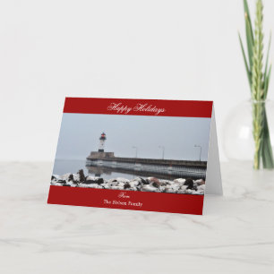 Carte de vœux personnalisée avec phare pour Joyeus