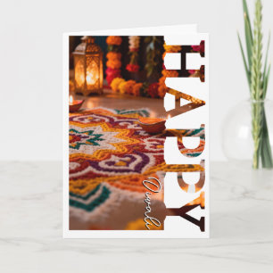 Carte de vœux personnalisée avec photo pour Diwali