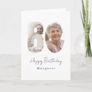 Carte de vœux personnalisée avec photo pour les 80