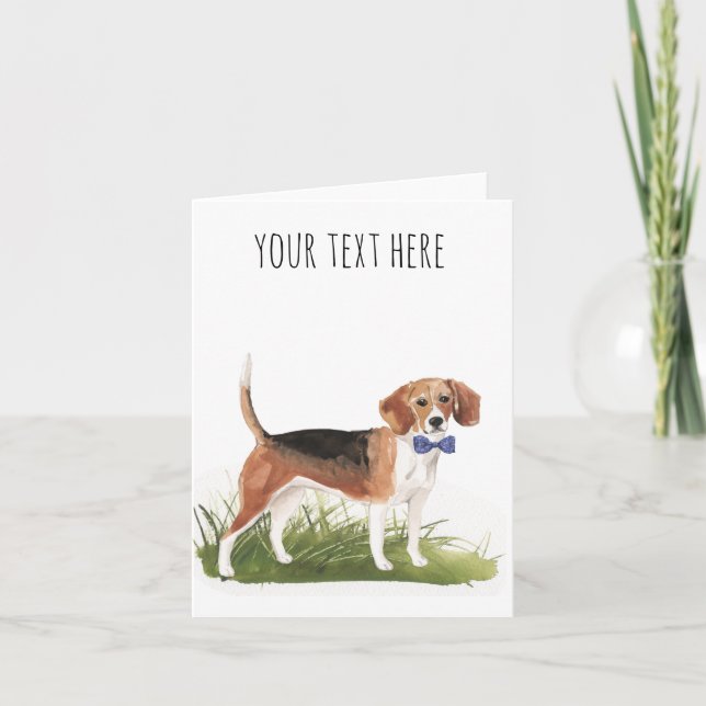 Carte de vœux personnalisée Beagle (Devant)