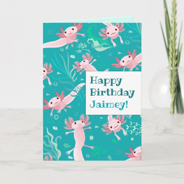Carte de vœux personnalisée - Beaucoup de Axolotls (Devant)