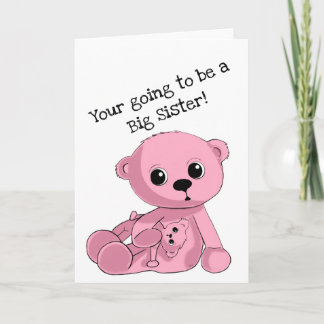 Carte de voeux personnalisée Big Soeur Teddy Bear