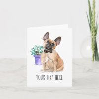 Carte de vœux personnalisée Bouledogue Français