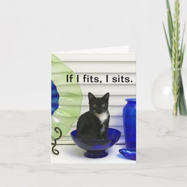 Carte de vœux personnalisée Chat Tuxedo (Devant)