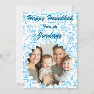 Carte de vœux personnalisée de Hanukkah avec photo