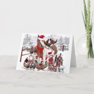 Carte de voeux PERSONNALISÉE DE NOËL ANIMAUX DE FE