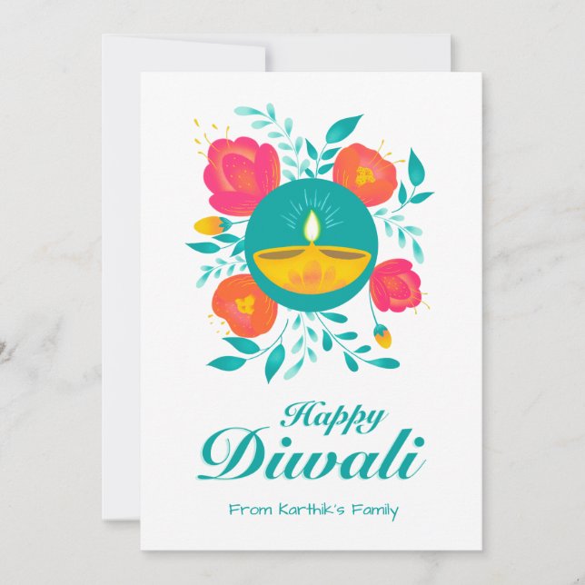 Carte de vœux personnalisée Diwali (Devant)