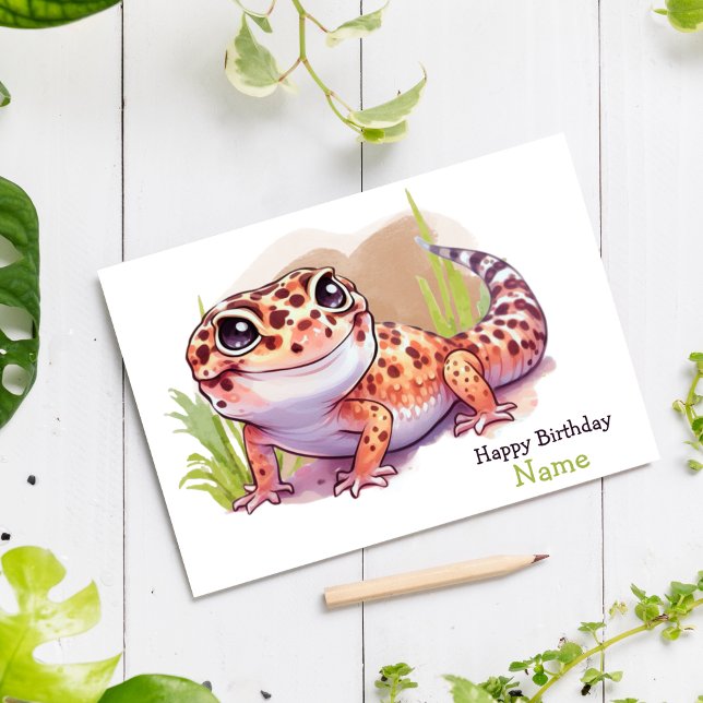 Carte de vœux personnalisée Gecko Léopard (Créateur téléchargé)