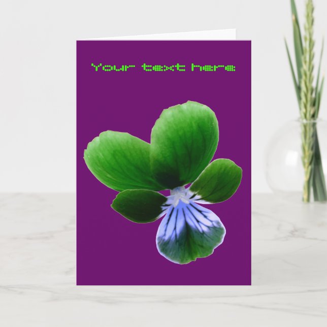 Carte de voeux personnalisée Green Pansy (Devant)