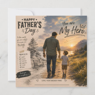 Carte de vœux personnalisée Héros Papa