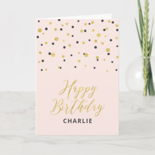 Carte de vœux personnalisée Joyeux Anniversaire Or