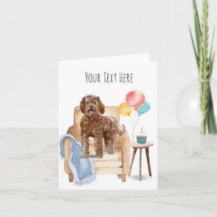 Carte de vœux personnalisée Labradoodle