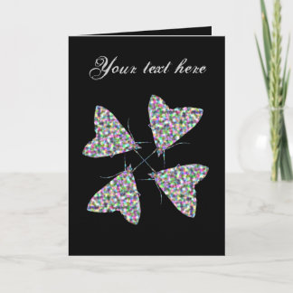 Carte de voeux personnalisée Moth Art multicolore