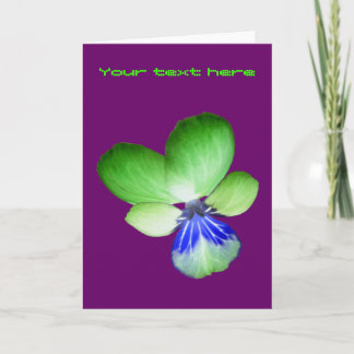Carte de voeux personnalisée Pansy Vert et Bleu