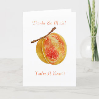 Carte de voeux personnalisée Peach Watercolor