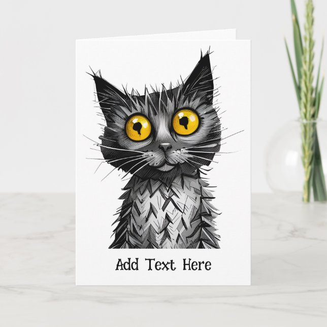Carte de voeux personnalisée pour chat (Devant)