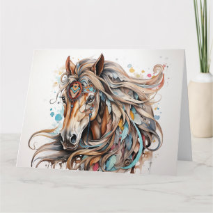 Carte de vœux personnalisée pour cheval