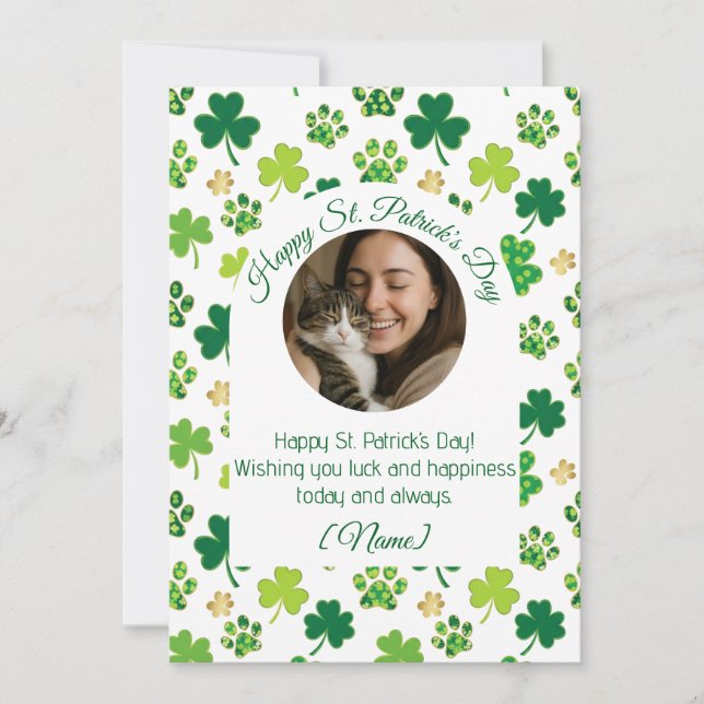 Carte de vœux personnalisée pour la Saint-Patrick  (Devant)