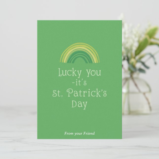 Carte de vœux personnalisée pour la Saint-Patrick (Debout devant)