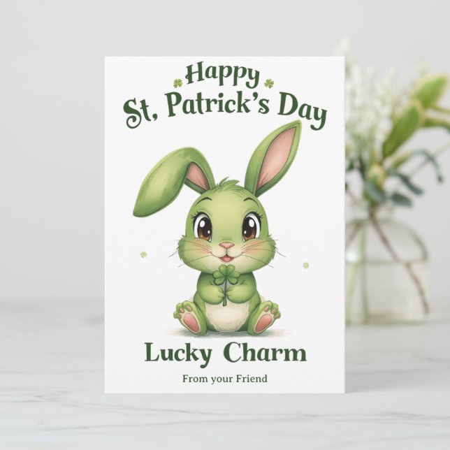 Carte de vœux personnalisée pour la Saint-Patrick (Debout devant)
