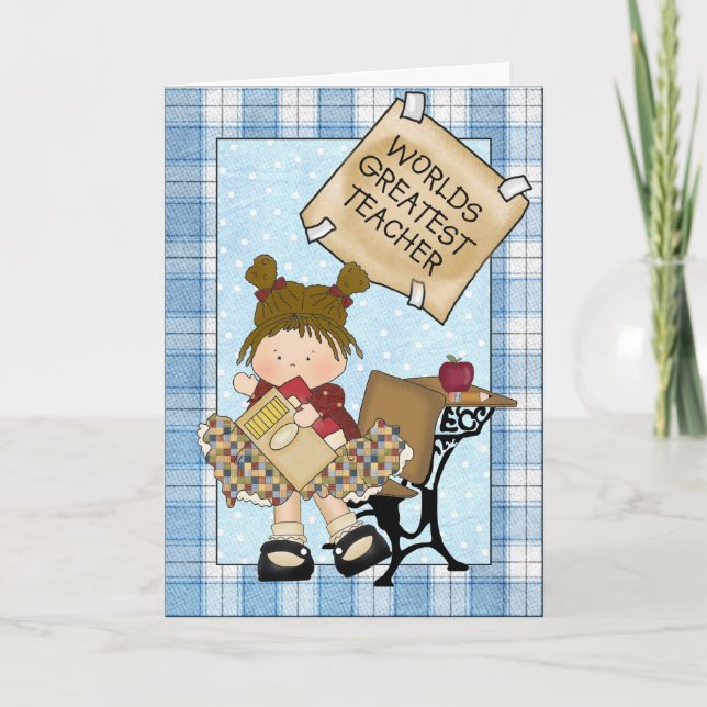 Carte de voeux personnalisée pour l'enseignant (Devant)