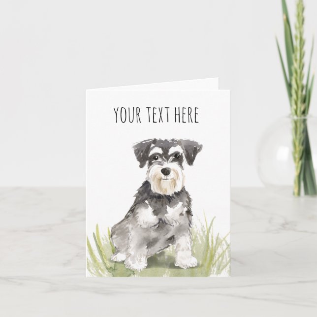 Carte de vœux personnalisée Schnauzer (Devant)