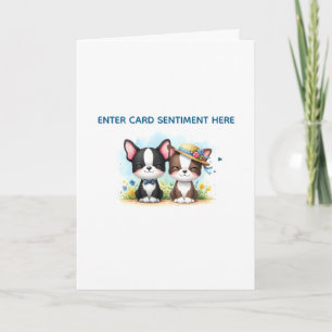 Carte de vœux personnalisée Terrier de Boston