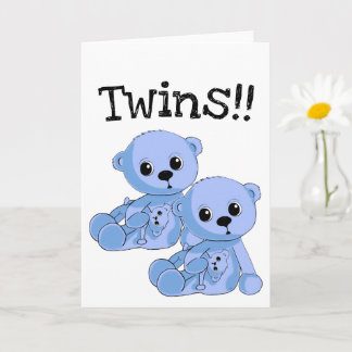 Carte de voeux personnalisée Twins Nounours