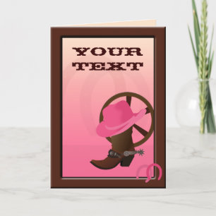 Carte de voeux personnalisée Western Cowgirl