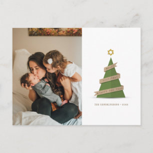 CARTE DE VOEUX PHOTO   Arbre en Papier de Noël