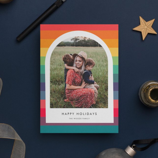 Carte de vœux photo arc-en-ciel moderne pour les f (Créateur téléchargé)