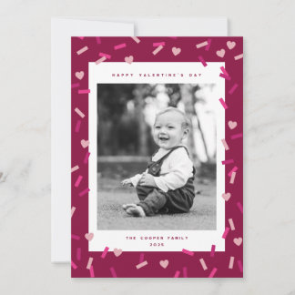 Carte de vœux photo avec des confettis en forme de