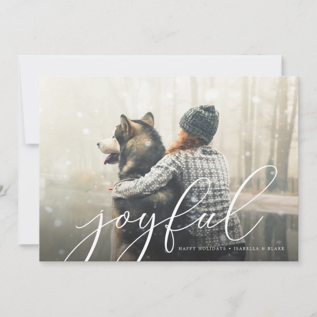 Carte de vœux photo avec écriture joyeuse (Devant)