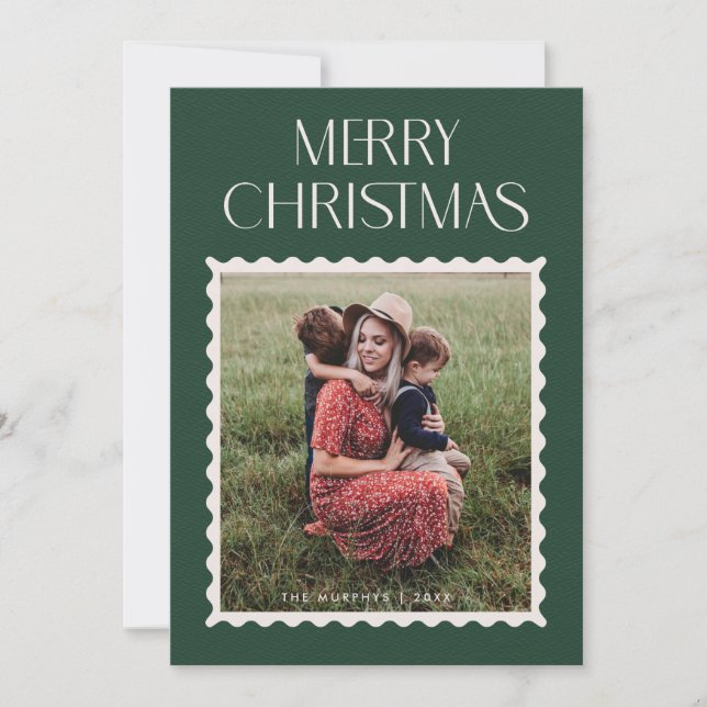 Carte de vœux photo avec timbre de vacances - Forê (Devant)