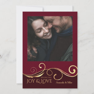 Carte de Vœux Photo avec Tourbillons Dorés