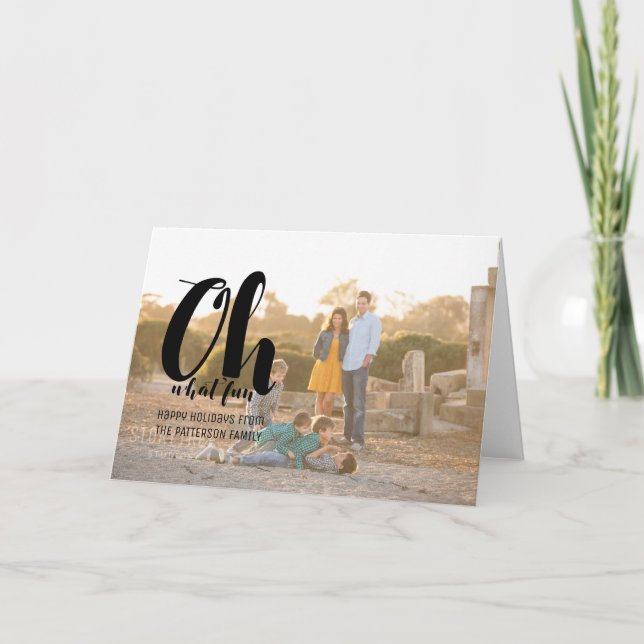Carte de voeux photo Black Oh What Fun Holiday (Devant)