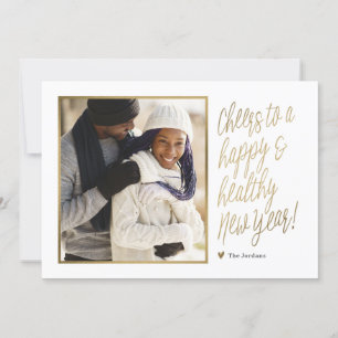 Carte de vœux photo Bonne Année Heureuse et en bon