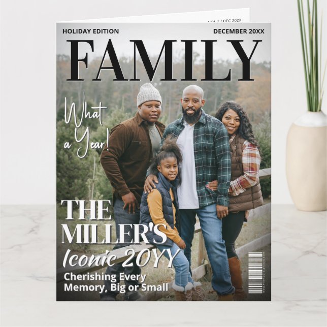 Carte de vœux photo collage Magazine Bilan de l'an (Devant)