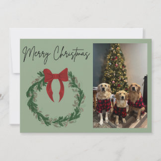 Carte de vœux photo Couronne de Noël Joyeux Noël