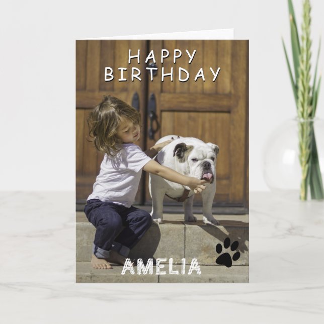 Carte de vœux photo d'anniversaire avec empreinte  (Devant)