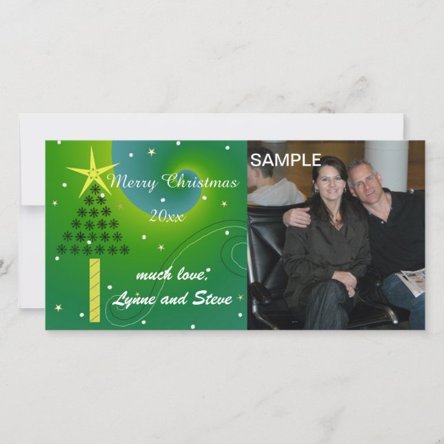 Carte de vœux photo d'arbre de Noël (Devant)
