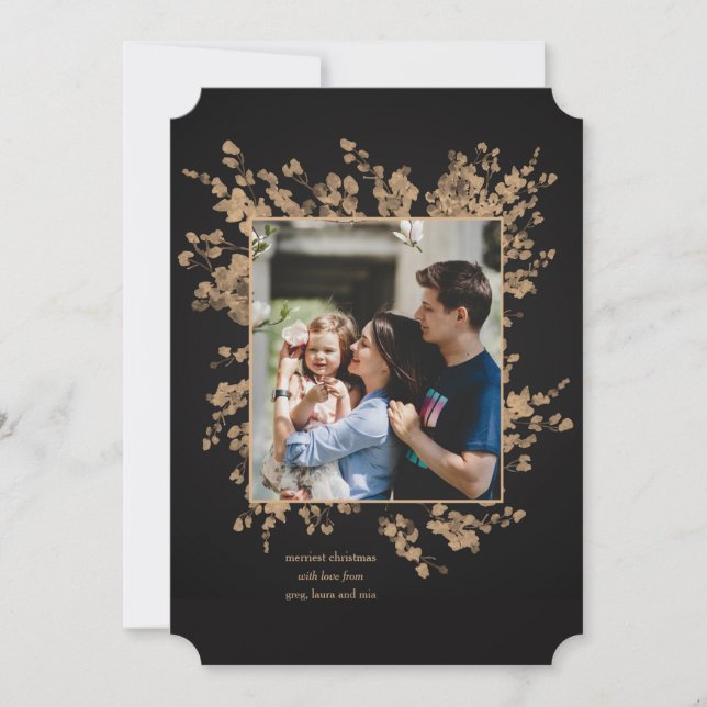 Carte de Vœux Photo de Branches Taupe (Devant)