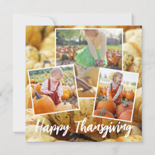 Carte de vœux photo de citrouilles modernes pour u