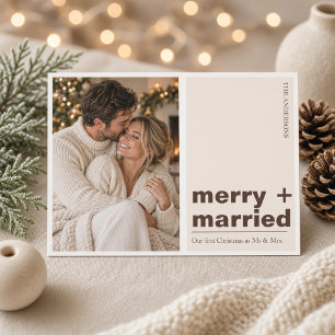Carte de vœux photo de couple pour le premier Noël