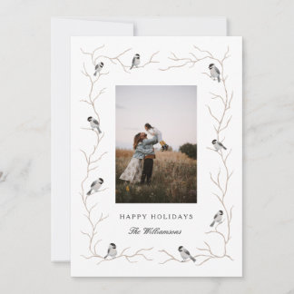 Carte de vœux photo de fêtes avec mésange
