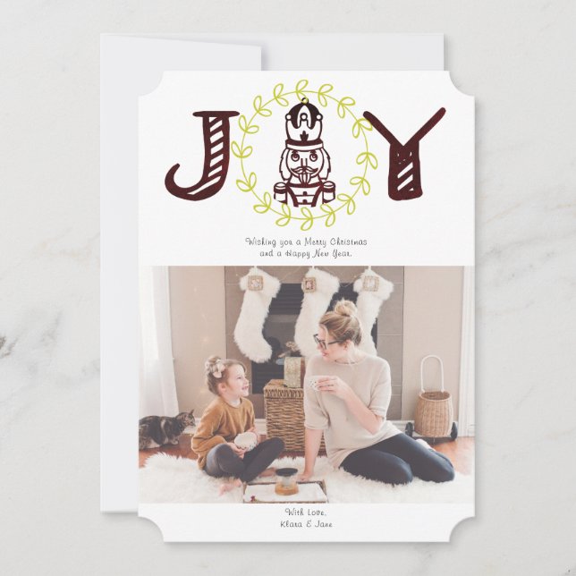 Carte de vœux photo de fêtes Joy Nutcracker (Devant)