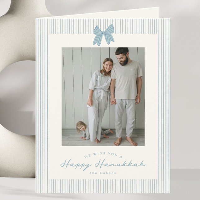 Carte de vœux photo de Hanukkah moderne douce (Créateur téléchargé)