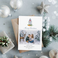 Carte de vœux photo de jarre au gingembre bleu et