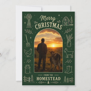 Carte de vœux photo de la ferme joyeux Noël Homest